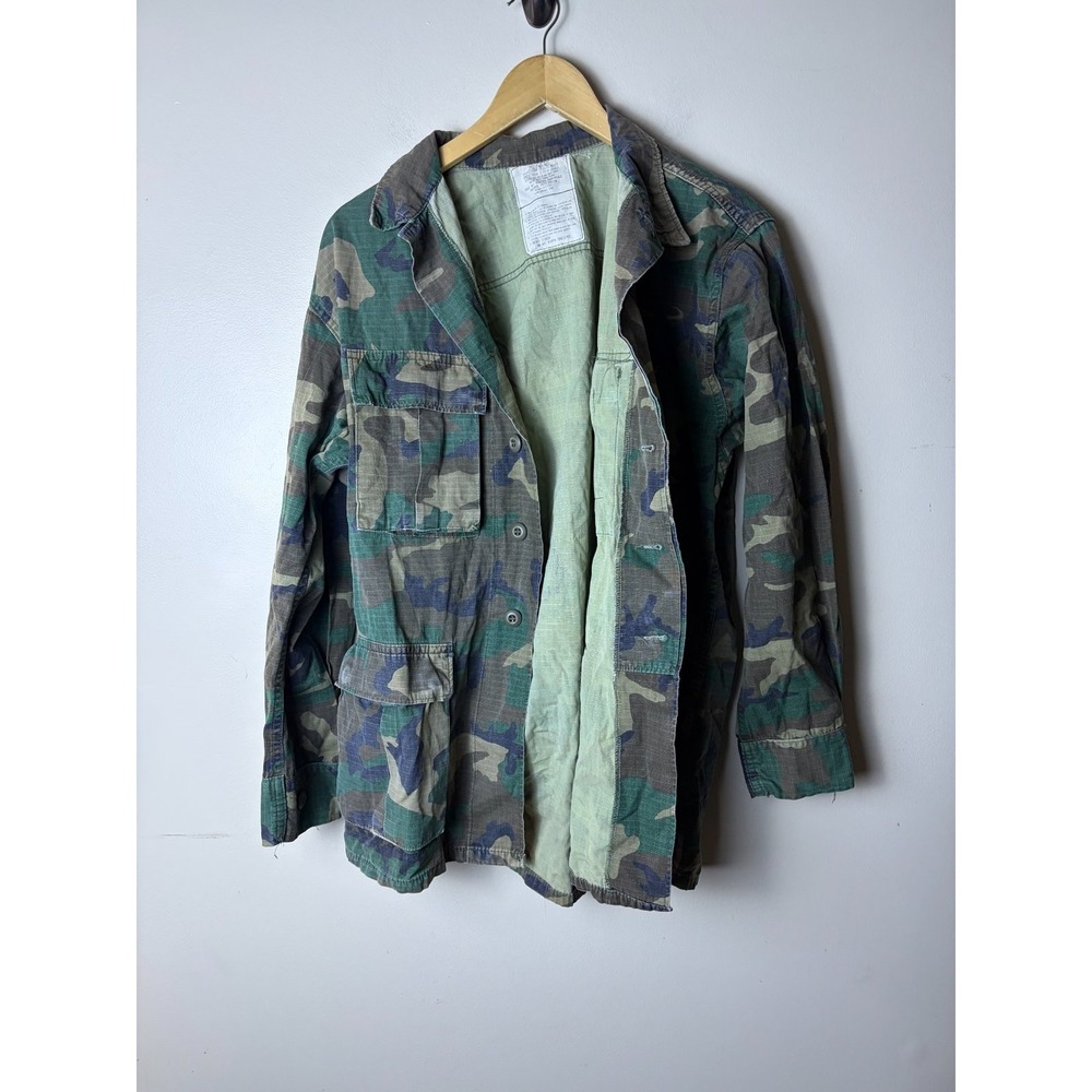 Vintage Military Camouflage Jacket Medium Regular 100% Cotton